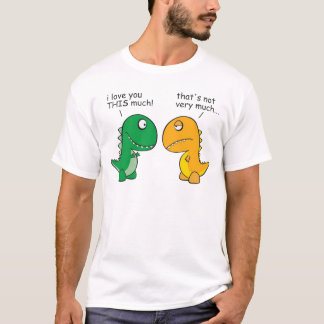 Camiseta divertido-T-Rex-pequeño-brazo-dibujo animado