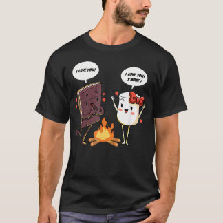 Camiseta Divertido Te Amo S'Mores Malvavisco Campamento de
