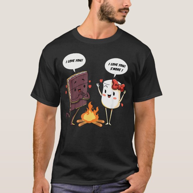 Camiseta Divertido Te Amo S'Mores Malvavisco Campamento de  (Anverso)