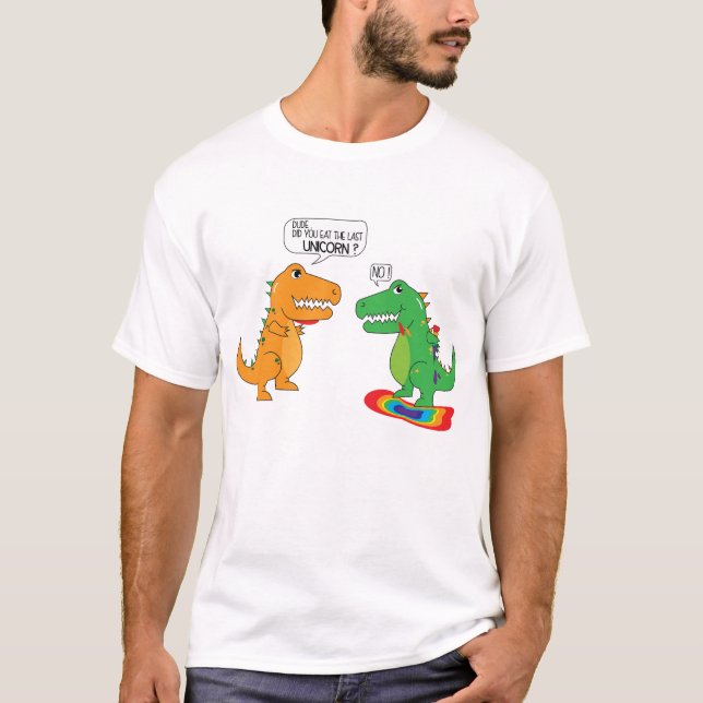 Camiseta Divertido Te Comiste El Último Dinosaurio Unicorni (Anverso)