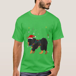 Camiseta Divertido tibetano Mastiff Dog Santa Hat Navidades