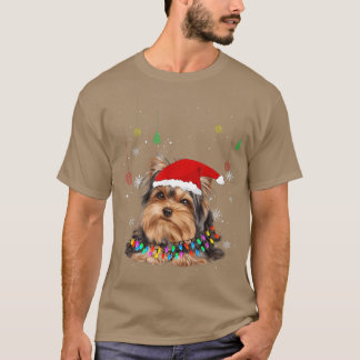 Camiseta Divertido tibetano Terrier perro Santa Hat Navidad