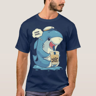 Camiseta Divertido tiburón Boba Tea Bubble Tea Anime Shark