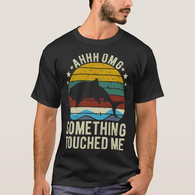 Camiseta Divertido tiburón Dios mío Algo me conmovió memes  (Anverso)