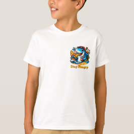 Camiseta Divertido Tiburón Hambriento Comiendo Pizza Playa 