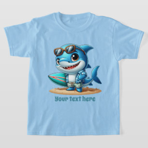 Camiseta Divertido tiburón veraniego agregar chicos de text