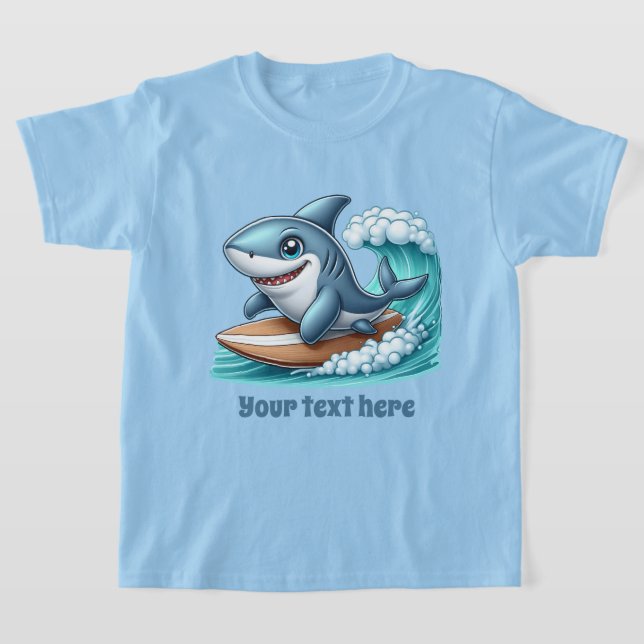 Camiseta Divertido tiburón veraniego añadir texto unisex (Distribución)