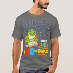 Camiseta Divertido tiempo vuela 100 días amantes de la rana
