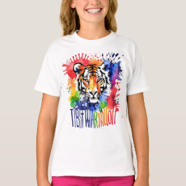 Camiseta Divertido tigre colorido de acuarela