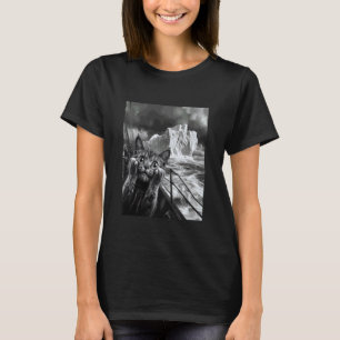 Camiseta Divertido Titanic Iceberg Asustado Sorprendido Gat