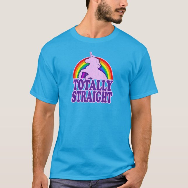 Camiseta Divertido - totalmente derecho (mirada apenada (Anverso)