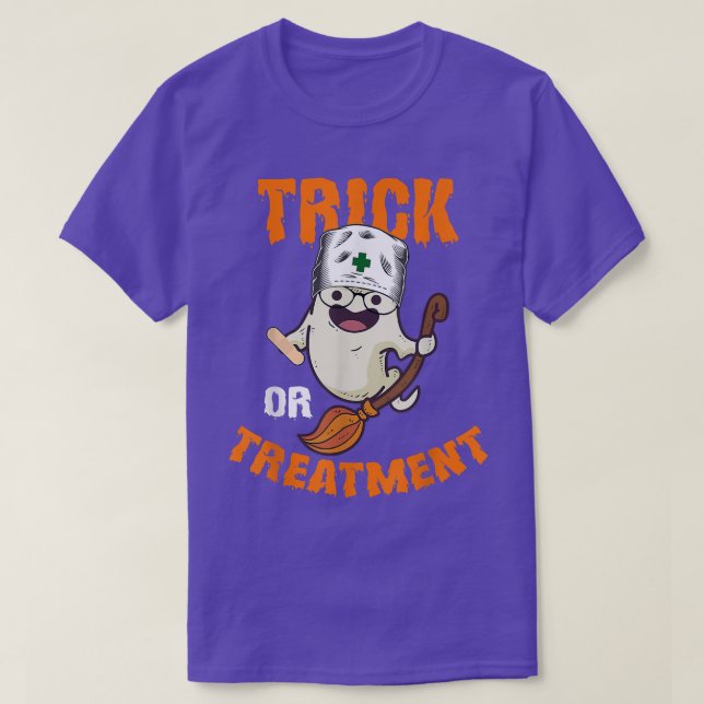 Camiseta Divertido Trick o Trato Enfermero de Enfermeras Fa (Diseño del anverso)