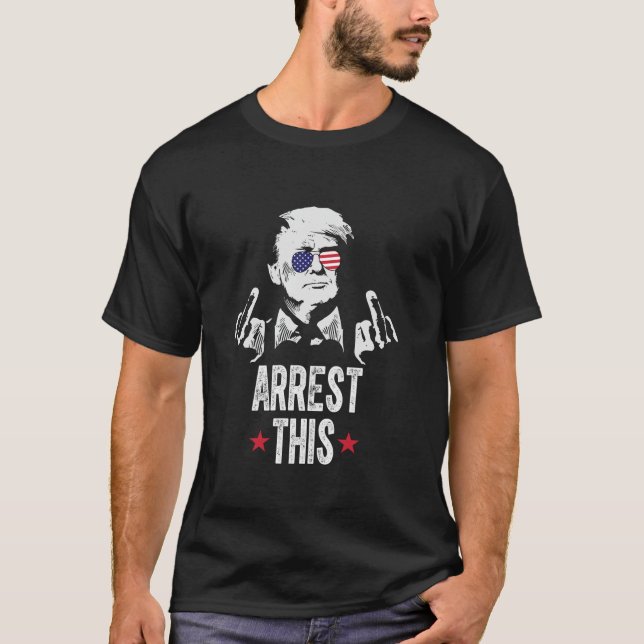 Camiseta Divertido Trump arresta a esta orgía media de gafa (Anverso)