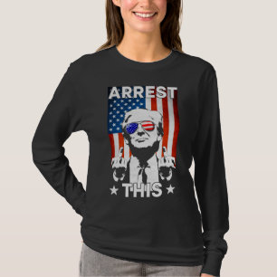 Camiseta Divertido Trump arresta a su bandera estadounidens