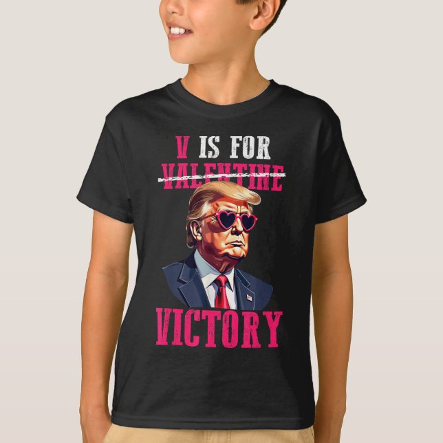 Camiseta Divertido Trump Día de San Valentín V es por la vi (Anverso)