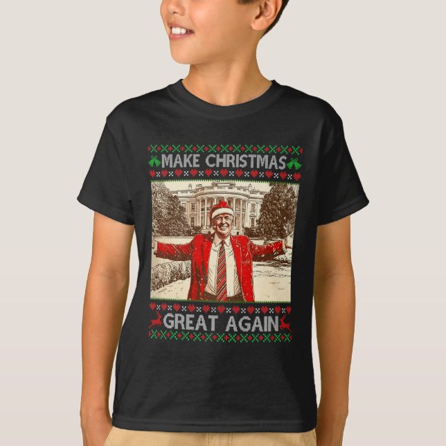 Camiseta Divertido Trump hace a los Navidades una gran fami (Anverso)