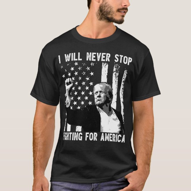 Camiseta Divertido Trump, nunca dejaré de luchar por Estado (Anverso)