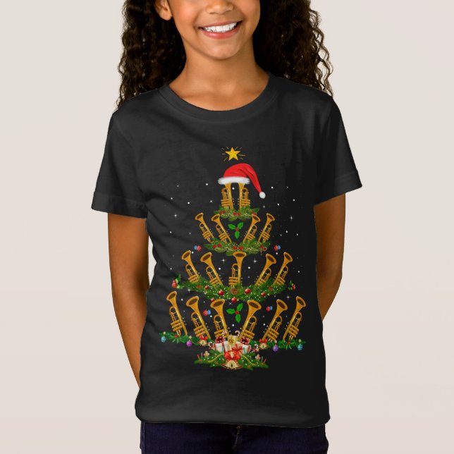 Camiseta Divertido Trumpet Lover Xmas iluminando la Navidad (Anverso)