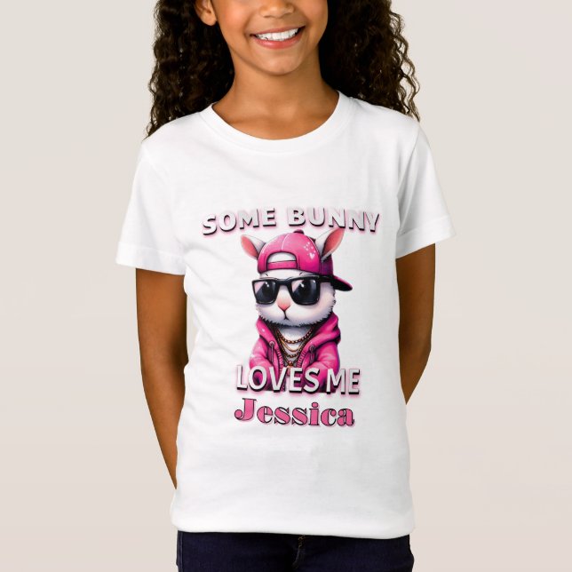 Camiseta Divertido, un conejo me ama a mí. (Anverso)