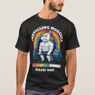 Camiseta Divertido Unicornio Lindo Entrenamiento Gimnasio F