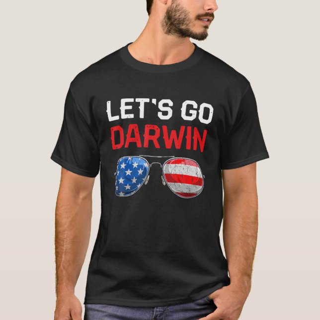 Camiseta Divertido Vamos Darwin Retro La Bandera Estadounid (Anverso)