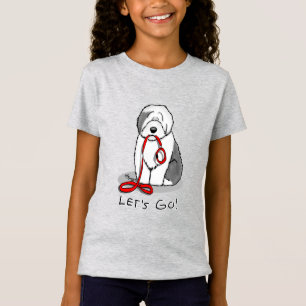 Camiseta ¡Divertido Vamos! Walk Old English Sheepdog (Gris