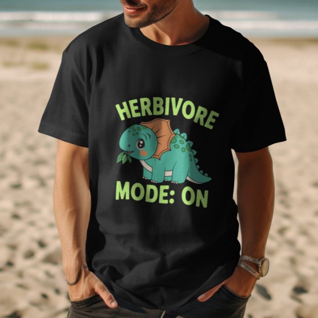Camiseta Divertido Vegano Dinosaurio Herbívoro Modo Activad (Subido por el creador)