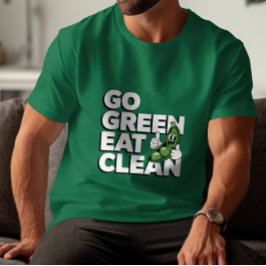 Camiseta Divertido Vegano Peapod Ve a Verde Come Limpio Sal