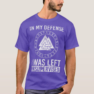 Camiseta Divertido Viking En Mi Defensa Me Dejaron Sin Supe