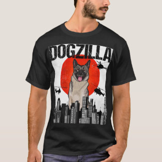 Camiseta Divertido Vintage japonés Dogzilla Noruega Elkhoun