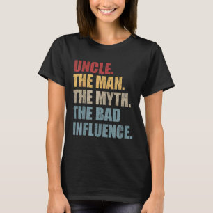 Camiseta Divertido Vintage Tío Hombre Mito Influencia Mal D