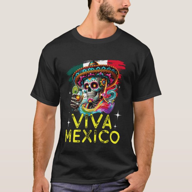 Camiseta Divertido Viva México Cabrones Día de la Independe (Anverso)