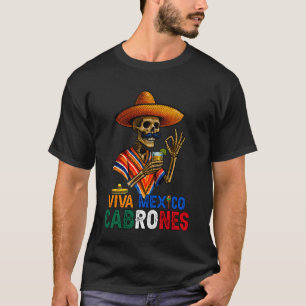 Camiseta Divertido Viva México Cabrones Día de la Independe
