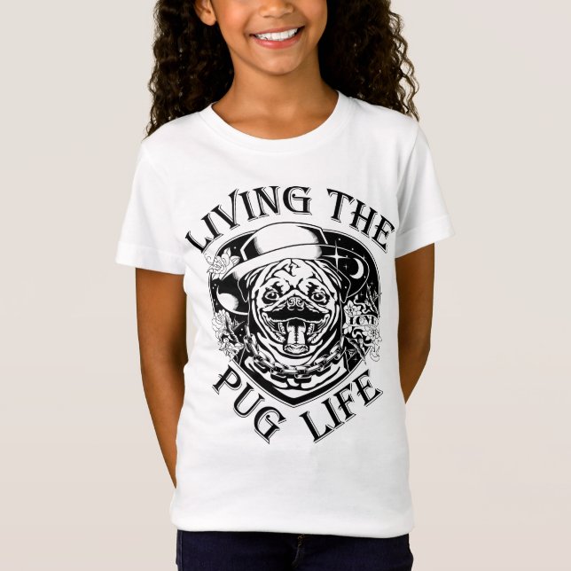 Camiseta Divertido Vivir La Vida De Pug (Anverso)