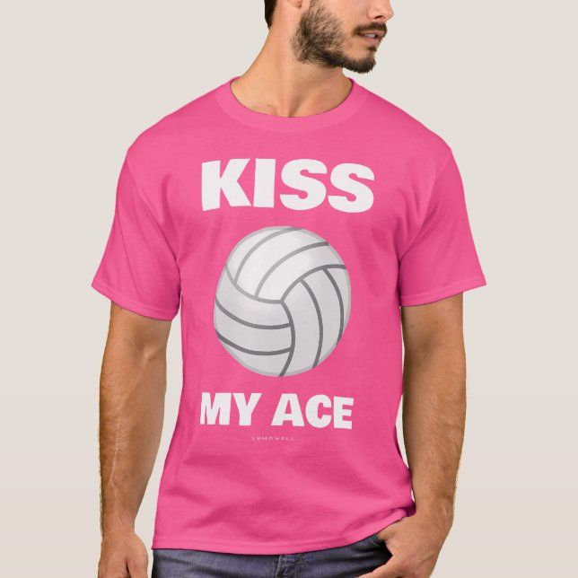 Camiseta Divertido voleibol besa mi hielo con dichos (Anverso)