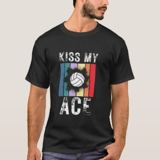 Camiseta Divertido voleibol BESÓ MI puesta de sol retro ACE