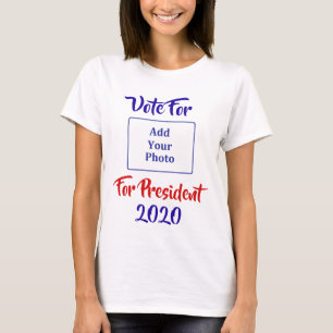 Camiseta Divertido voto por (agrega tu foto) las elecciones