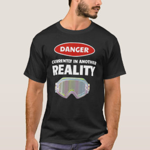 Camiseta Divertido VR Gamer Peligro de Realidad Virtual En 