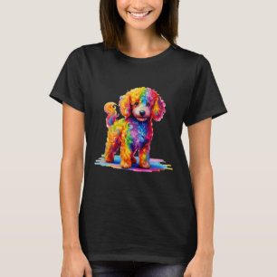 Camiseta Divertido y colorido caniche de Perro Arcoiris