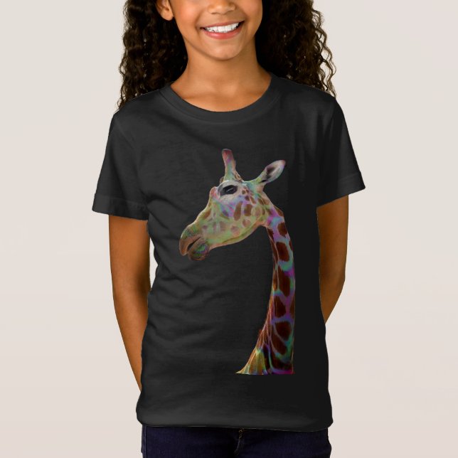 Camiseta Divertido y colorido Giraffe (Anverso)