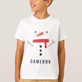Camiseta divertido y festivo muñeco de nieve lindo y person