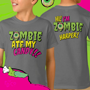 Camiseta Divertido ‘Zombie Ate My Candy’ Halloween