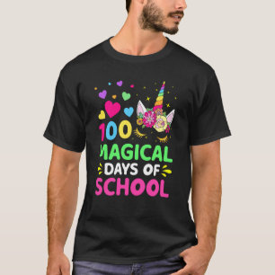 Camiseta Divertidos 100 Días De Escuela Magica Unicornio Fa