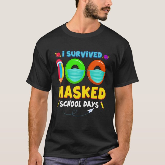Camiseta Divertidos 100 Días De Estudiante Virtual De Maest (Anverso)