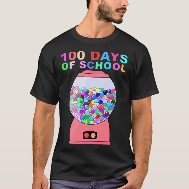 Camiseta divertidos 100 días de la máquina de engorde escol (Anverso)