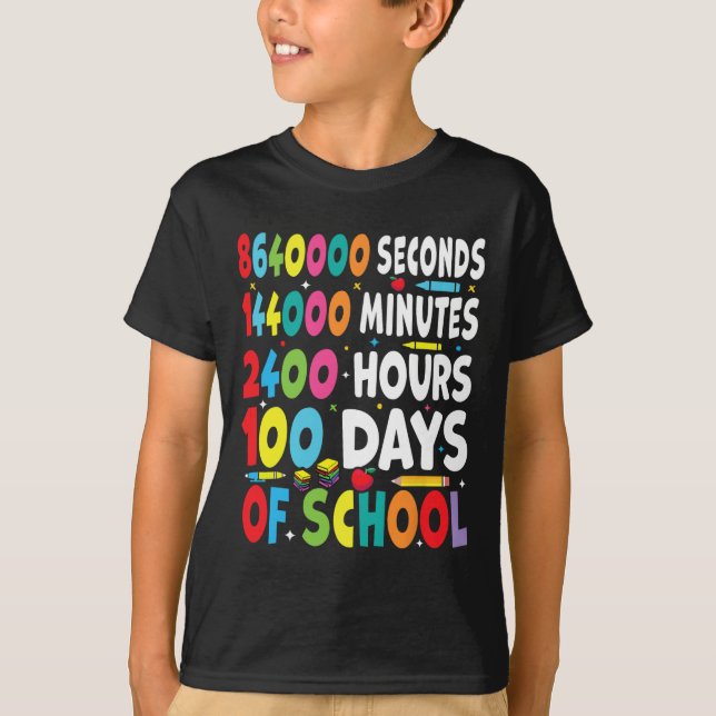 Camiseta Divertidos 100 Días De Trato Escolar Para Math Tea (Anverso)