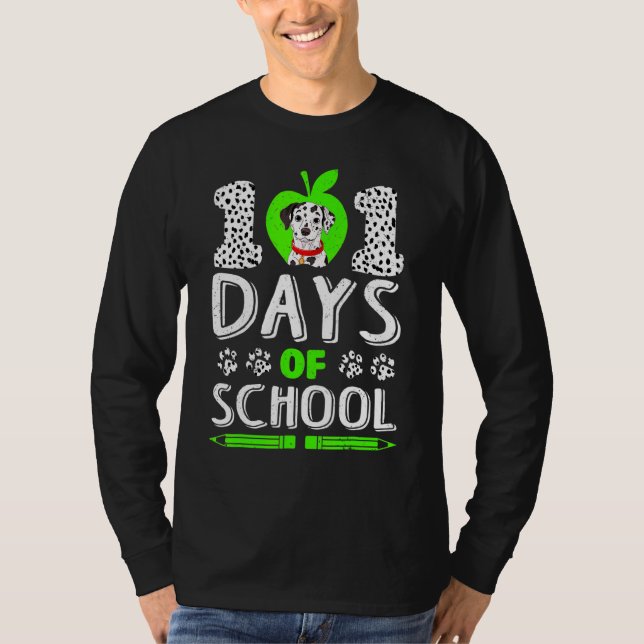 Camiseta Divertidos 101 días de clases de perro dálmata 100 (Anverso)