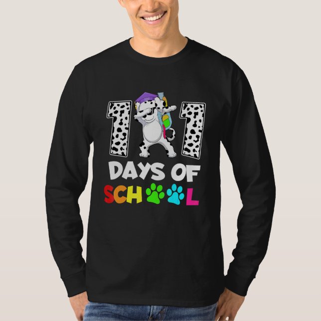 Camiseta Divertidos 101 Días De Escuela Dabbing Dalmatian D (Anverso)