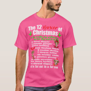 Camiseta Divertidos 12 Días De Navidades Boxer Dog Gif