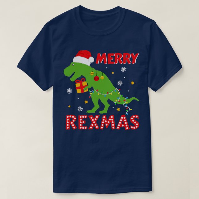 Camiseta Divertidos alegres rexmas con dinosaurio trex para (Diseño del anverso)
